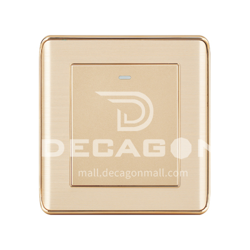 Golden aluminum wire drawing series concealed switch 86 type wire drawing five-hole socket panel gold-A2-C aluminum gold